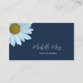 Modern Daisy Botanical Navy Blauw Visitekaartje (Voorkant)