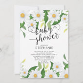 Modern Daisy Flowers Baby shower Invitation Kaart (Voorkant)