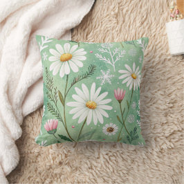 Modern Daisy Flowers Winter pattern Kussen