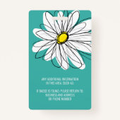 Modern Daisy met Foto, logo werknemer ID Badge (Achterkant)