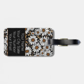 Modern Daisy Pattern Bagagelabel (Achterkant horizontaal)