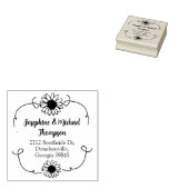 Modern Daisy Return-adres Rubberstempel (Gestempeld)