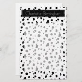 Modern Dalmatian Print & Name Briefpapier (Voorkant / Achterkant)