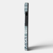Modern Damask Blauwgroen Arty Pattern Case-Mate iPhone Case (Achterkant / Links)