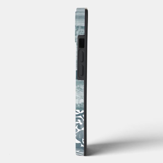 Modern Damask Blauwgroen Arty Pattern Case-Mate iPhone Case (Achterkant / Links)