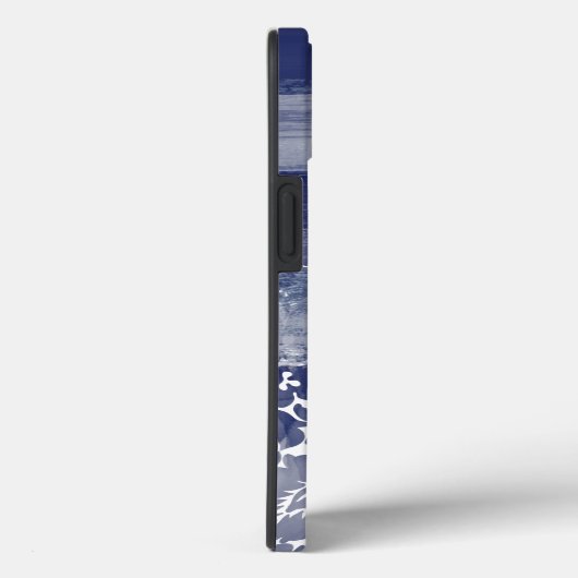Modern Damask Blue Arty Pattern Case-Mate iPhone Case (Achterkant / Rechts)