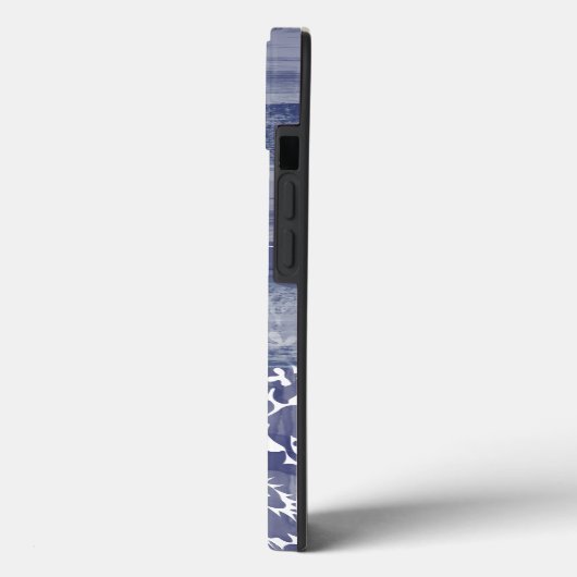 Modern Damask Blue Arty Pattern Case-Mate iPhone Case (Achterkant / Links)