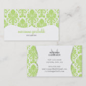 Modern Damask Green op maat Visitekaartje (Voorkant / Achterkant)