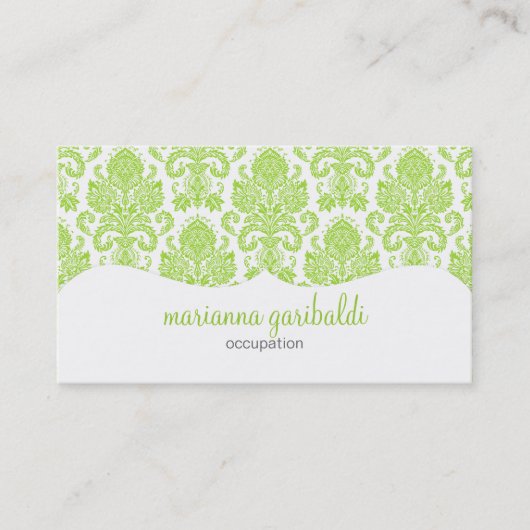Modern Damask Green op maat Visitekaartje (Voorkant)