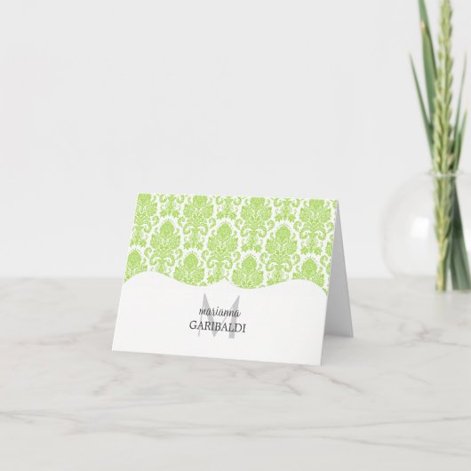 Modern Damask Green Personalized (Devant)