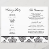 Modern Damask Monogram Wedding Program Booklet (Achterkant)