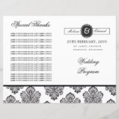 Modern Damask Monogram Wedding Program Booklet (Voorkant)