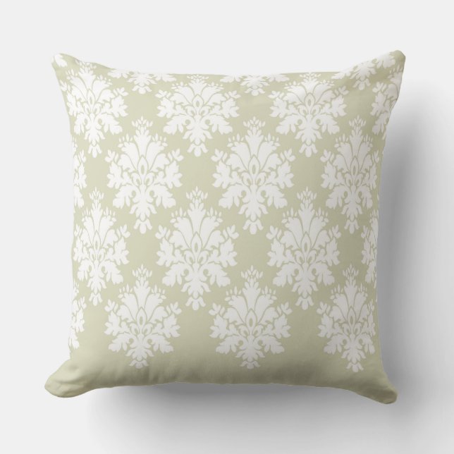 Modern Damask Pattern Pillow Tan 3 - CH9 Kussen (Voorkant)