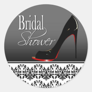 Modern Damask Stiletto Vrijgezellenfeest Ronde Sticker