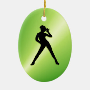 Modern Dance Green Keramisch Ornament