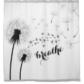 Modern Dandelion BREATHE Inspirerend Quote Douchegordijn (Voorkant)