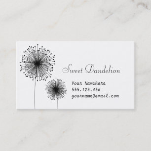 Modern Dandelion Flower CUSTOM COLOR Visitekaartje