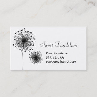 Modern Dandelion Flower CUSTOM COLOR Visitekaartje