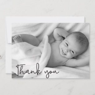 Modern Dank je Baby Foto geboorteaankondiging Aankondiging