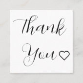 Modern dank je script minimaal wit kortingskaartje (Voorkant)