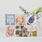 Modern Dank je wel Foto College Stats Flat Birth Aankondiging (Staand voorkant)