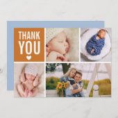 Modern Dank je wel Foto College Stats Flat Birth Aankondiging (Voorkant / Achterkant)