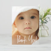 Modern Dank je wel verticale foto baby Bedankkaart (Staand voorkant)