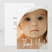 Modern Dank je wel verticale foto baby Bedankkaart (Voorkant / Achterkant)
