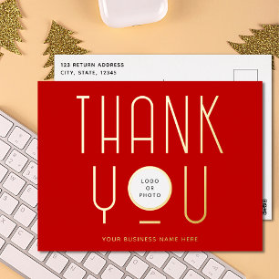 Modern Dank u Business Folie Holiday Post Kaart