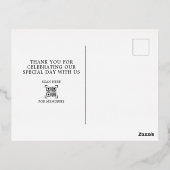 Modern Dank u Handgeschreven Manuscript Stusty Blu Folie Feestdagen Briefkaart (Achterkant)