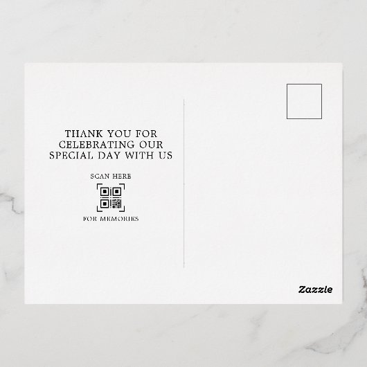 Modern Dank u Handgeschreven Manuscript Stusty Blu Folie Feestdagen Briefkaart (Achterkant)