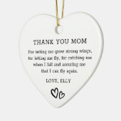 Modern Dank U Mam Zwart en Wit Hart Keramisch Ornament (Links)