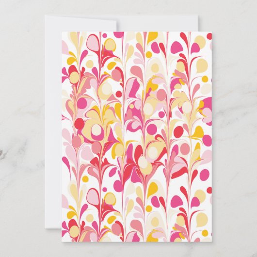 Modern Dank u Retro Abstract Roze Wavy Kaart (Achterkant)