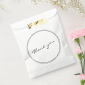 Modern dank u script belettering gestippelde rand bedankzakje (Gezegeld)