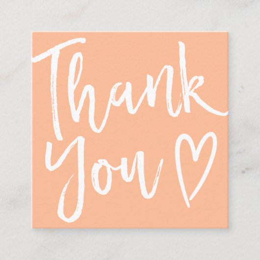 Modern dank u script bestel minimale perzik vierkante visitekaartje (Voorkant)
