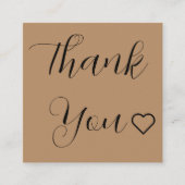 Modern dank u script minimaal bruin kortingskaartje (Voorkant)