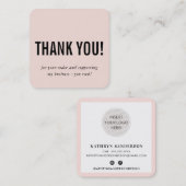 MODERN DANK U UW eenvoudige minimale wazige roze Vierkante Visitekaartje (Voorkant / Achterkant)