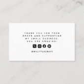 Modern Dank U Voor Het Winkelen Kleine Branding Visitekaartje (Achterkant)