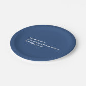 Modern Dankbaar Gedicht Minimal Blue Thanksgiving Papieren Bordje (Gekanteld)