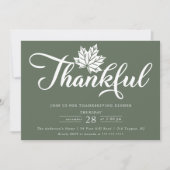 Modern Dankbaar Thanksgiving Diner Kaart (Voorkant)