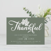 Modern Dankbaar Thanksgiving Diner Kaart (Staand voorkant)