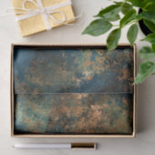 Modern Dark Blauwgroen & Copper Faux Metallic Tissuepapier (Geschenk)