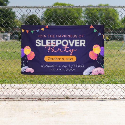 Modern Dark Blue Sleepover Party with Illustration Spandoek (Insitu)