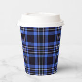 Modern Dark Blue Tartan Pset Papieren Bekers (Links)