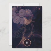 Modern Dark Boho Floral Arch Roos Gold Wedding Kaart (Achterkant)