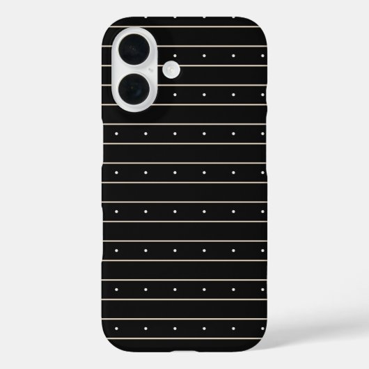 Modern Dark Gothic Pinstripe Lines And Polka Dots Case-Mate iPhone Case (Achterkant)