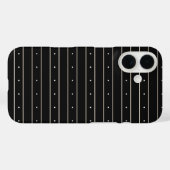 Modern Dark Gothic Pinstripe Lines And Polka Dots Case-Mate iPhone Case (Achterkant (horizontaal))