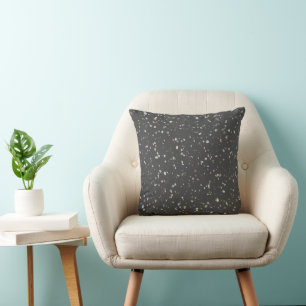 Modern Dark Gray Terrazzo Kussen