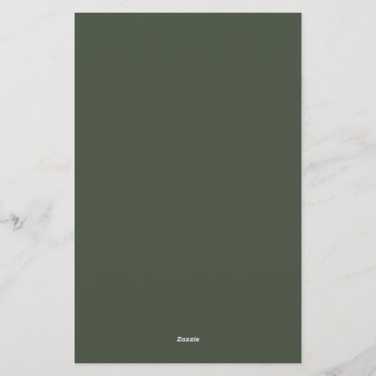 Modern Dark Green Script Briefpapier (Achterkant)