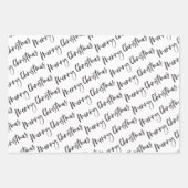 Modern Dark Grey NOEL Merry Kerstry Inpakpapier Vel (Voorkant 2)